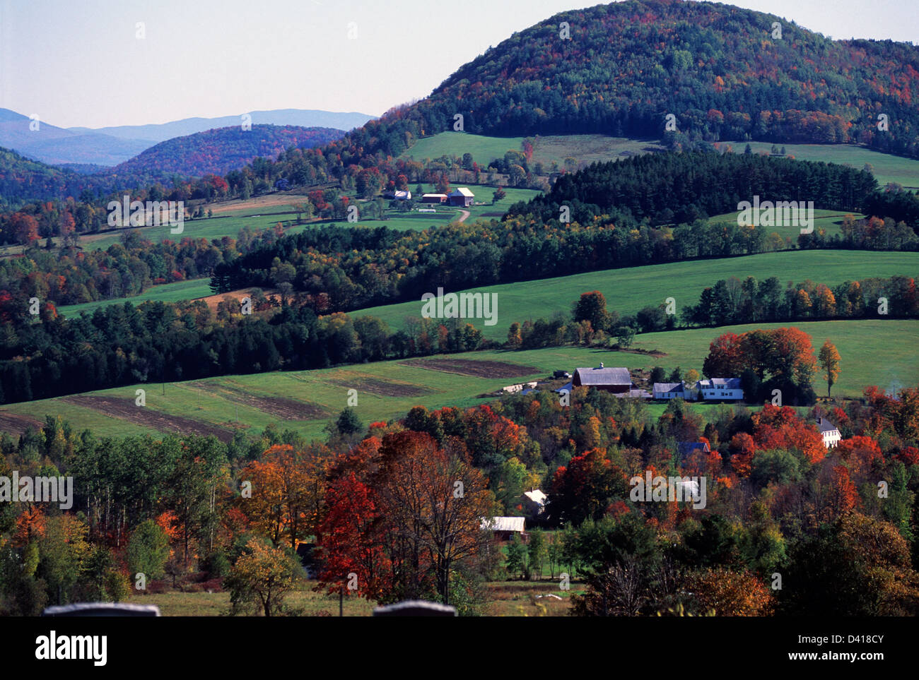Elk280-1030 Vermont, Peacham, countryside and town Stock Photo