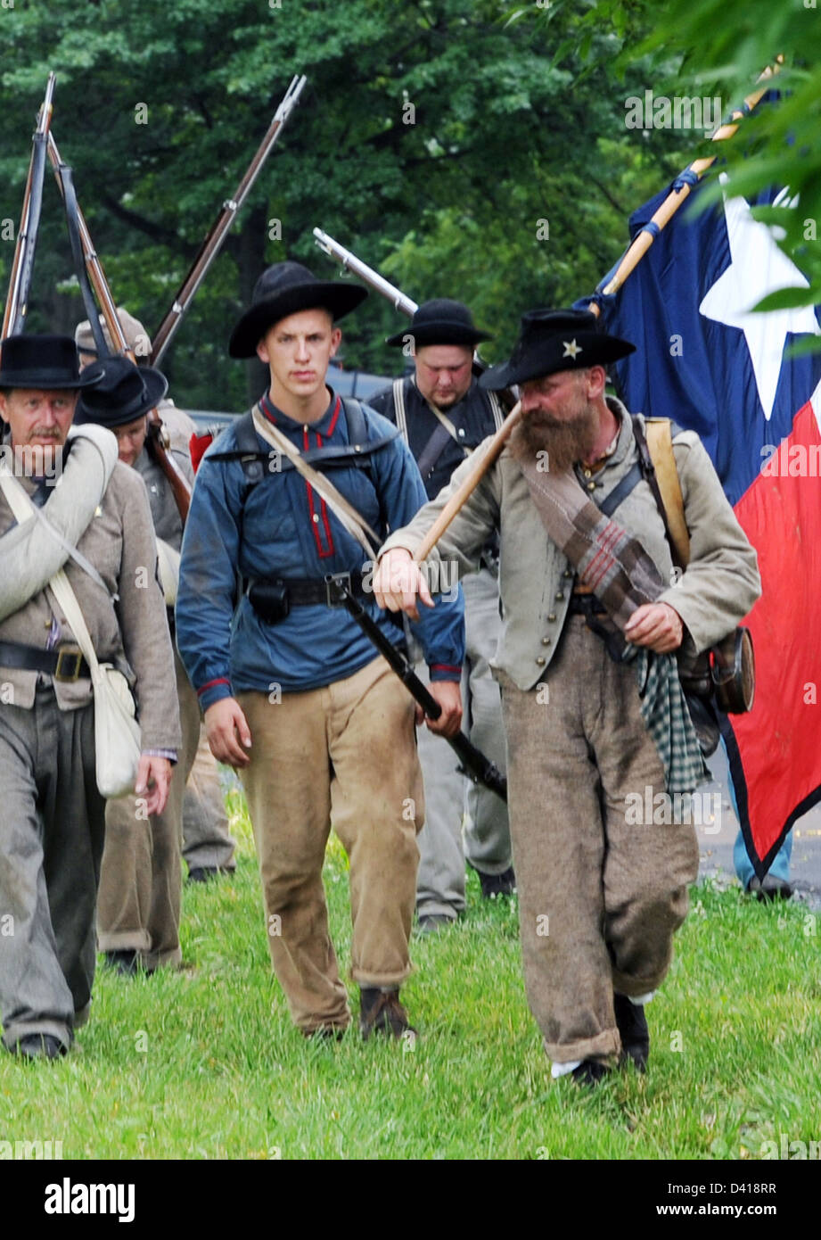 Texas Confederate troops Battle of Gettysburg July 1-3 1863, Gettysburg Pennsylvania, USA, Civil war, Gettysburg, Stock Photo