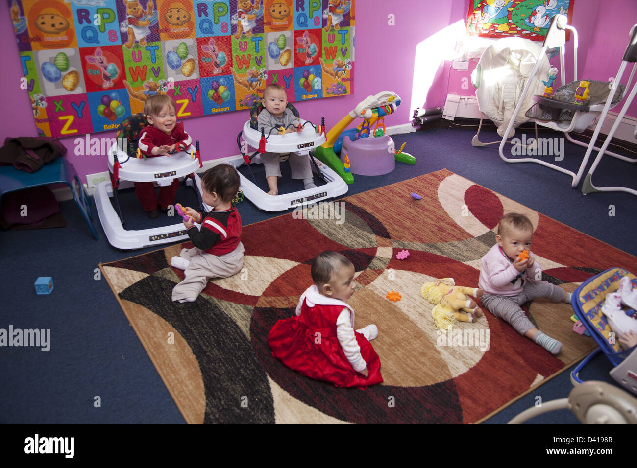 Smart Kids Are Us, a multicultural nursery school and early learning center in Brooklyn, NY. Stock Photo