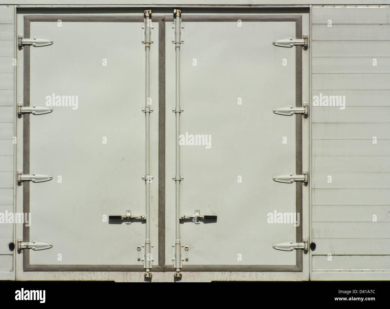 Side of container truck as background Stock Photo
