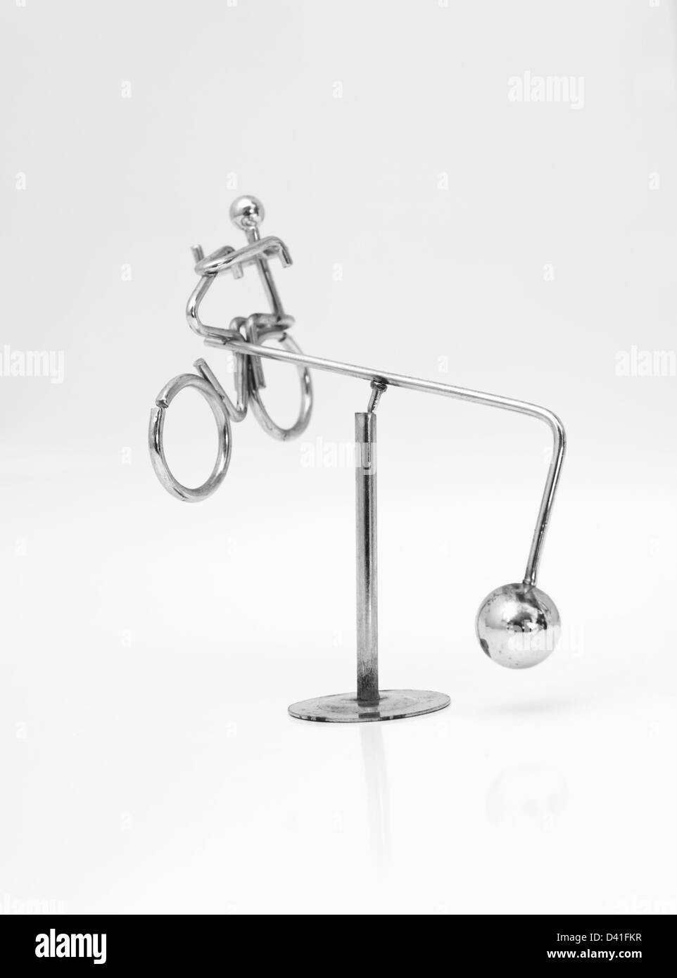 A Newtonian demonstrator momentum isolated on white Stock Photo Alamy