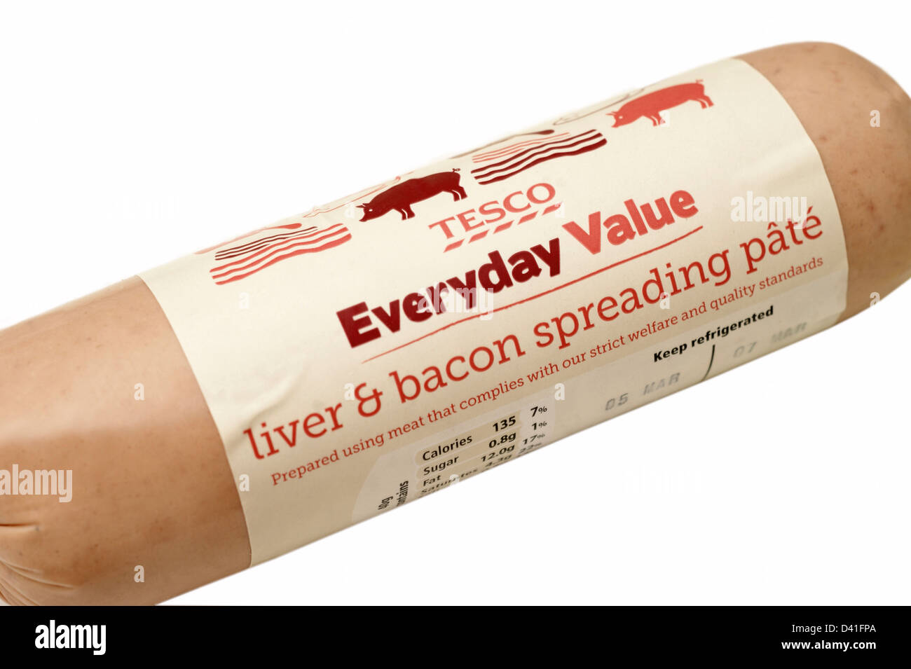 Tesco Everyday Value liver & bacon spreading pate (prepared using meat