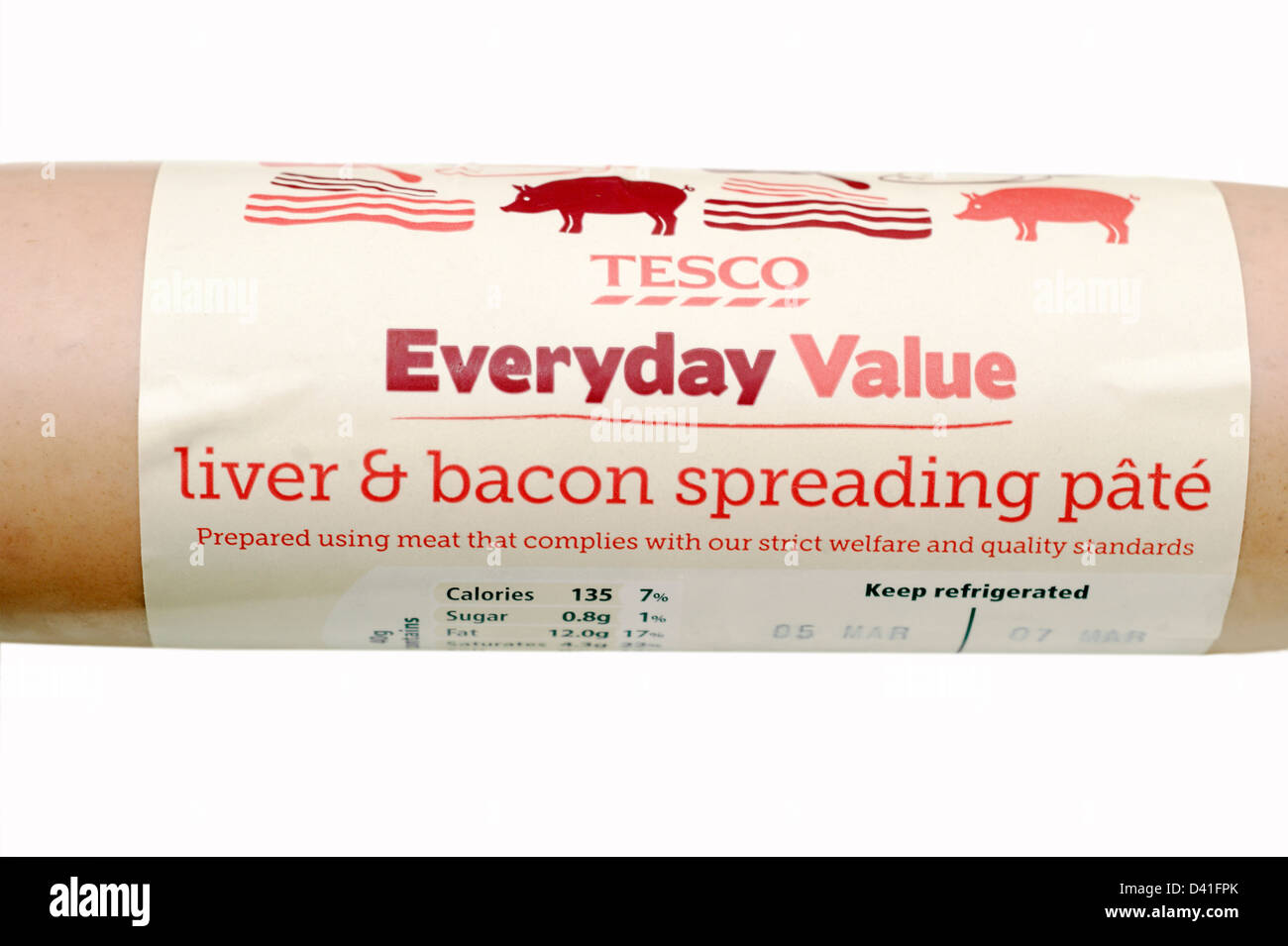 Tesco Everyday Value liver & bacon spreading pate (prepared using meat