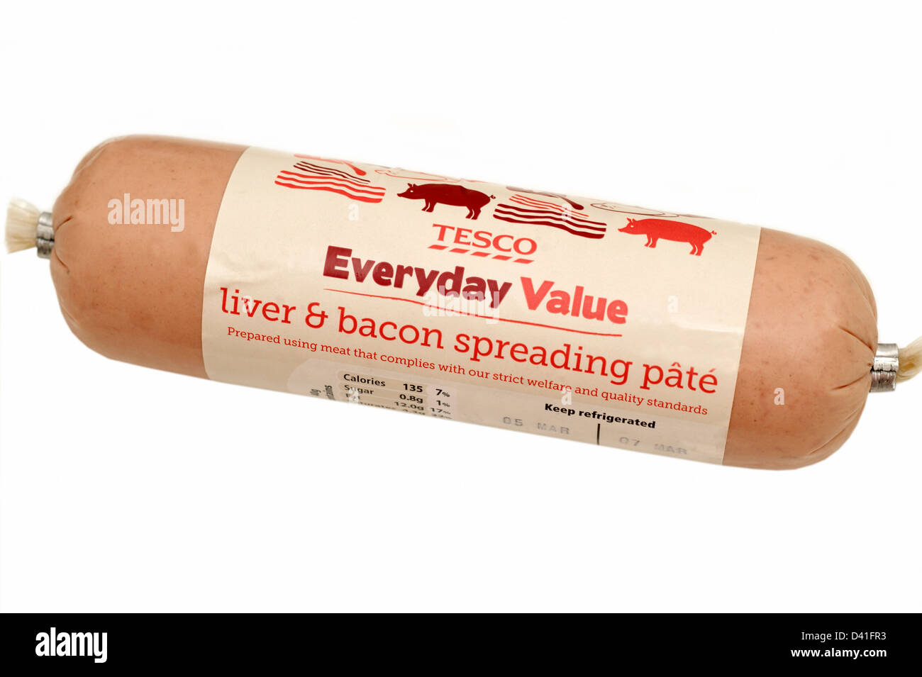 Tesco Everyday Value liver & bacon spreading pate (prepared using meat