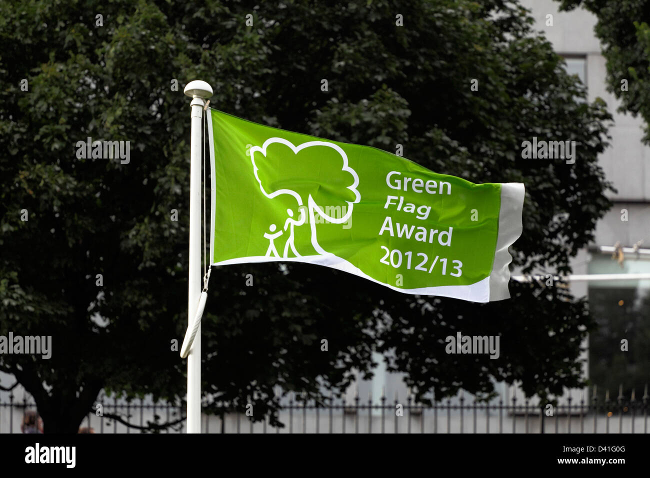 A Green Flag Award in West Princes Street Gardens in Edinburgh city centre, Scotland, UK Stock Photo