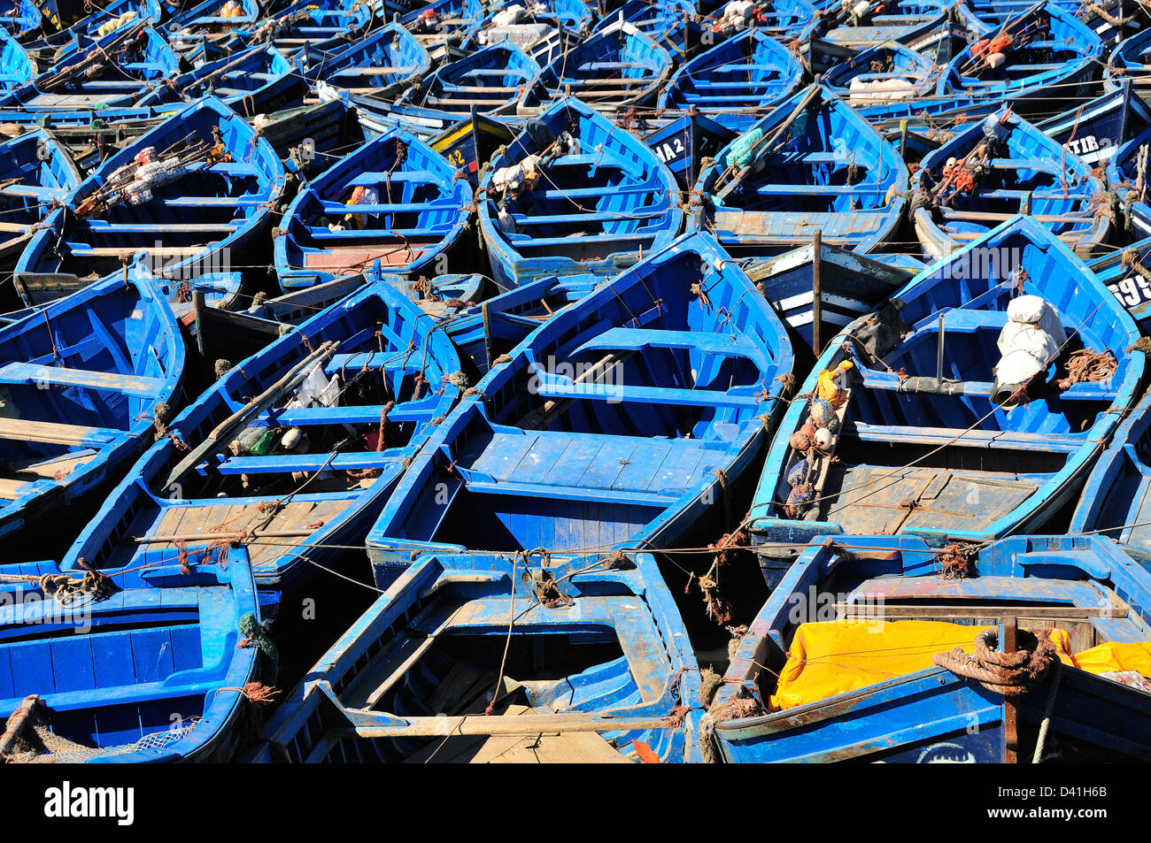 Blue coloured fishing boats hi-res stock photography and images - Alamy