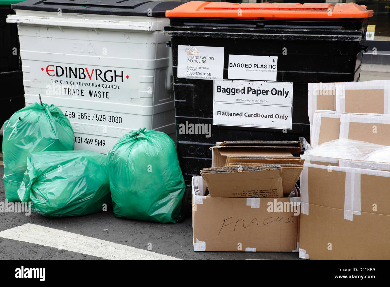 Rubbish bins on city street hires stock photography and images Alamy