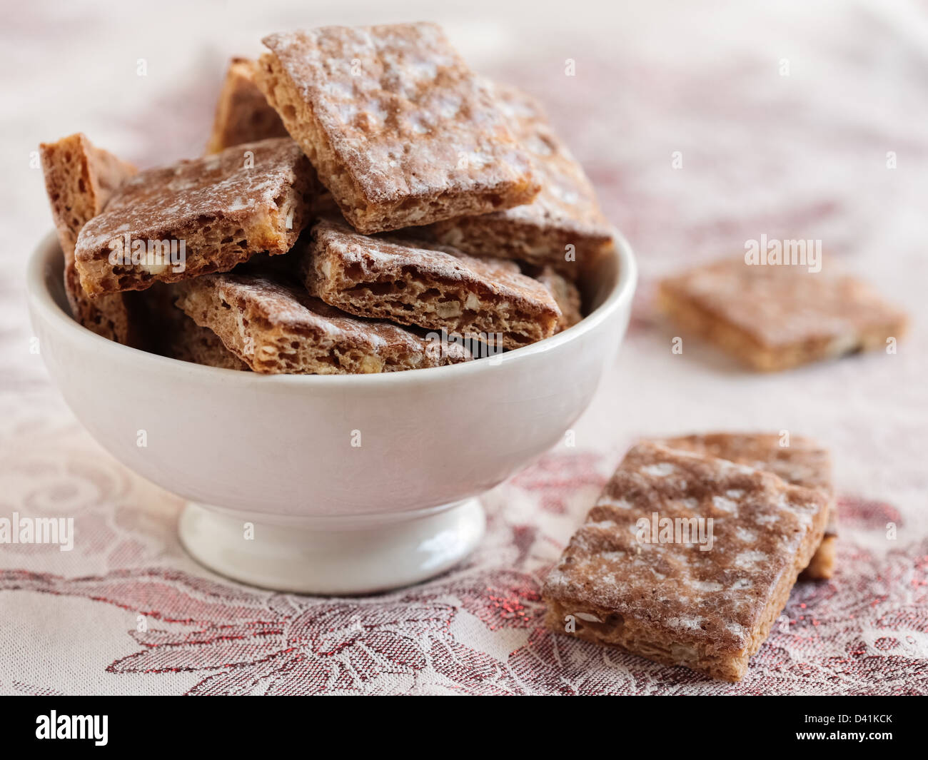 Basler Leckerli (Basel cookies) Swiss hard spiced biscuits Stock Photo ...