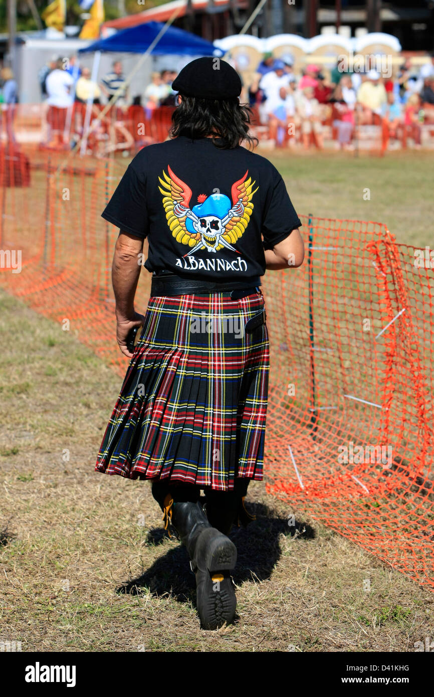 Man in his Kilt at the Sarasota Highland Games in Florida Stock Photo