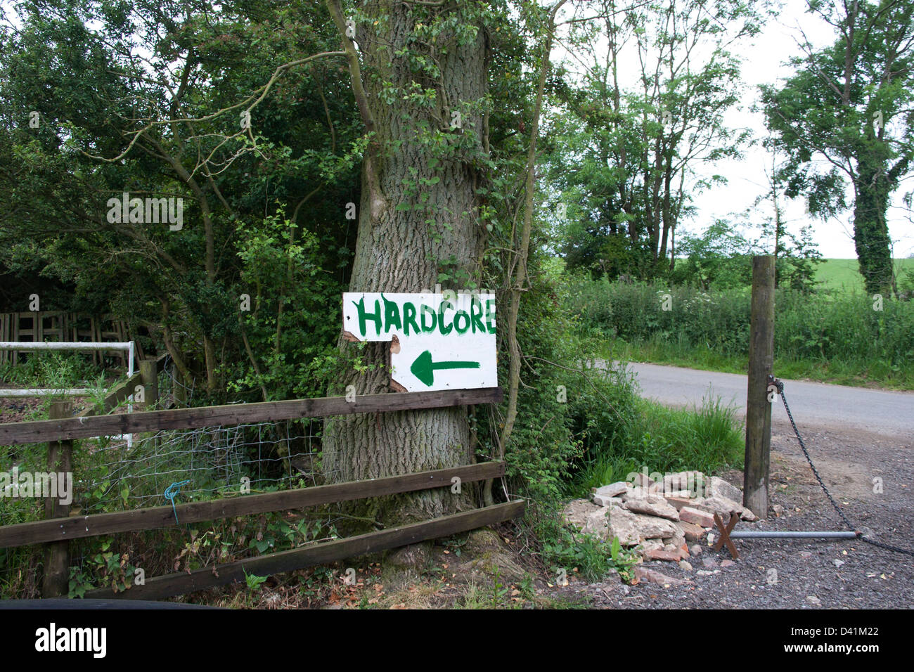 Amusing sign selling Hardcore (which is actually a type of broken up ...