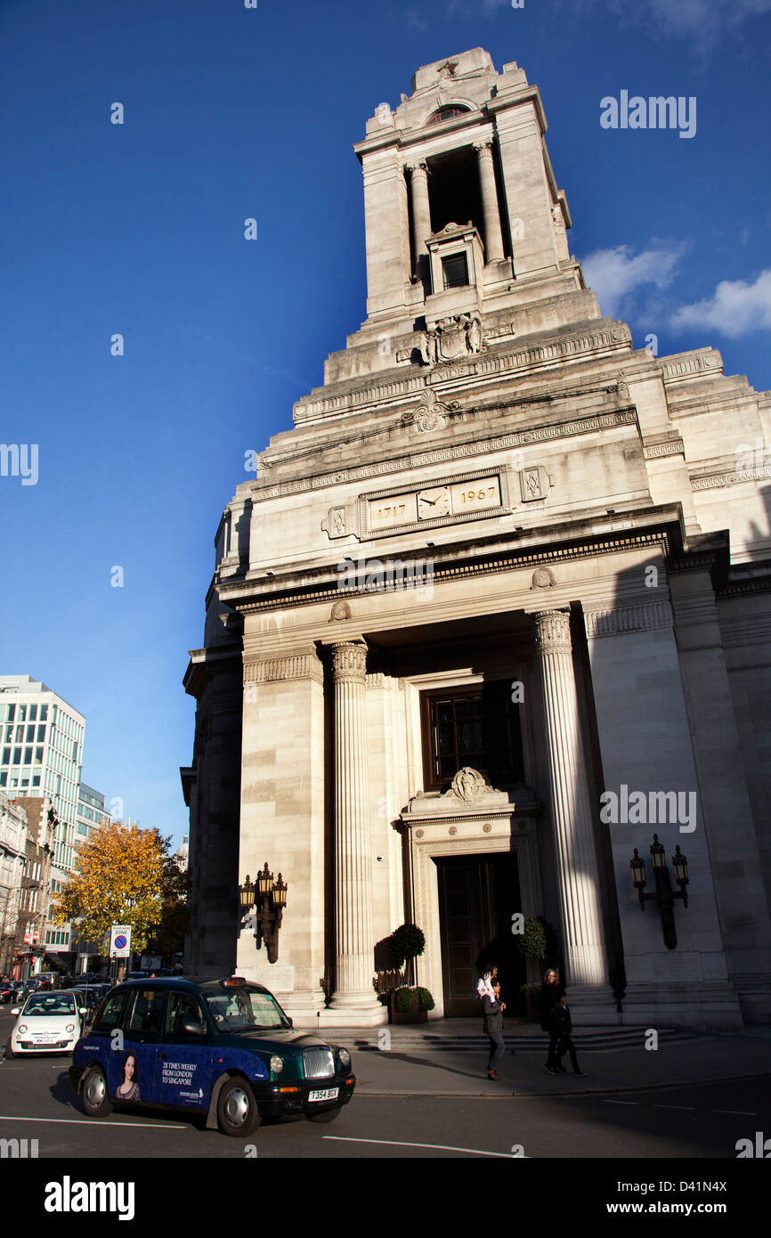 Freemasons' Hall in London, UK is the headquarters of the United Grand Lodge of England and meeting place for Masonic Lodges. Stock Photo