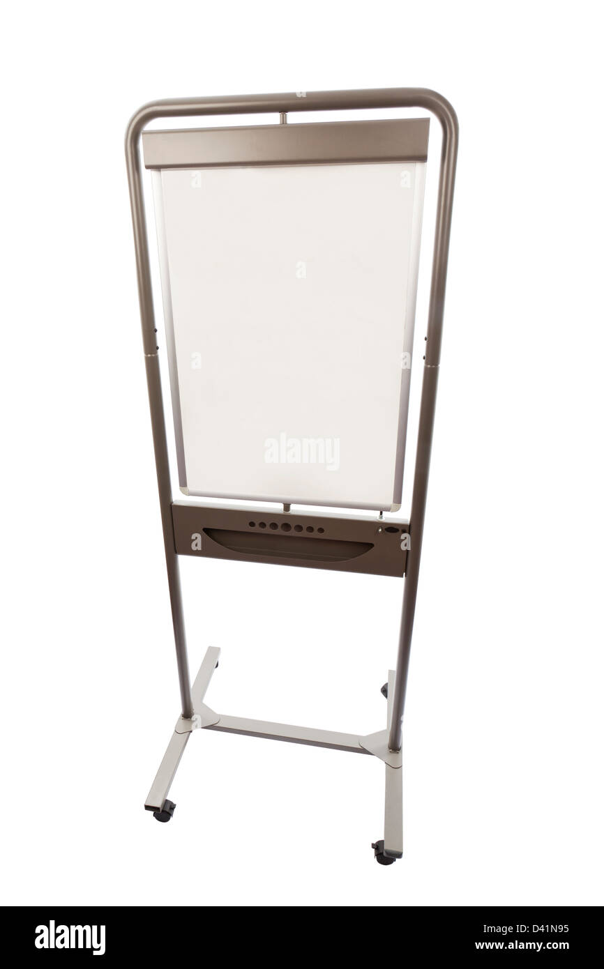 Combined whiteboard and flipchart isolated on a white background Stock Photo