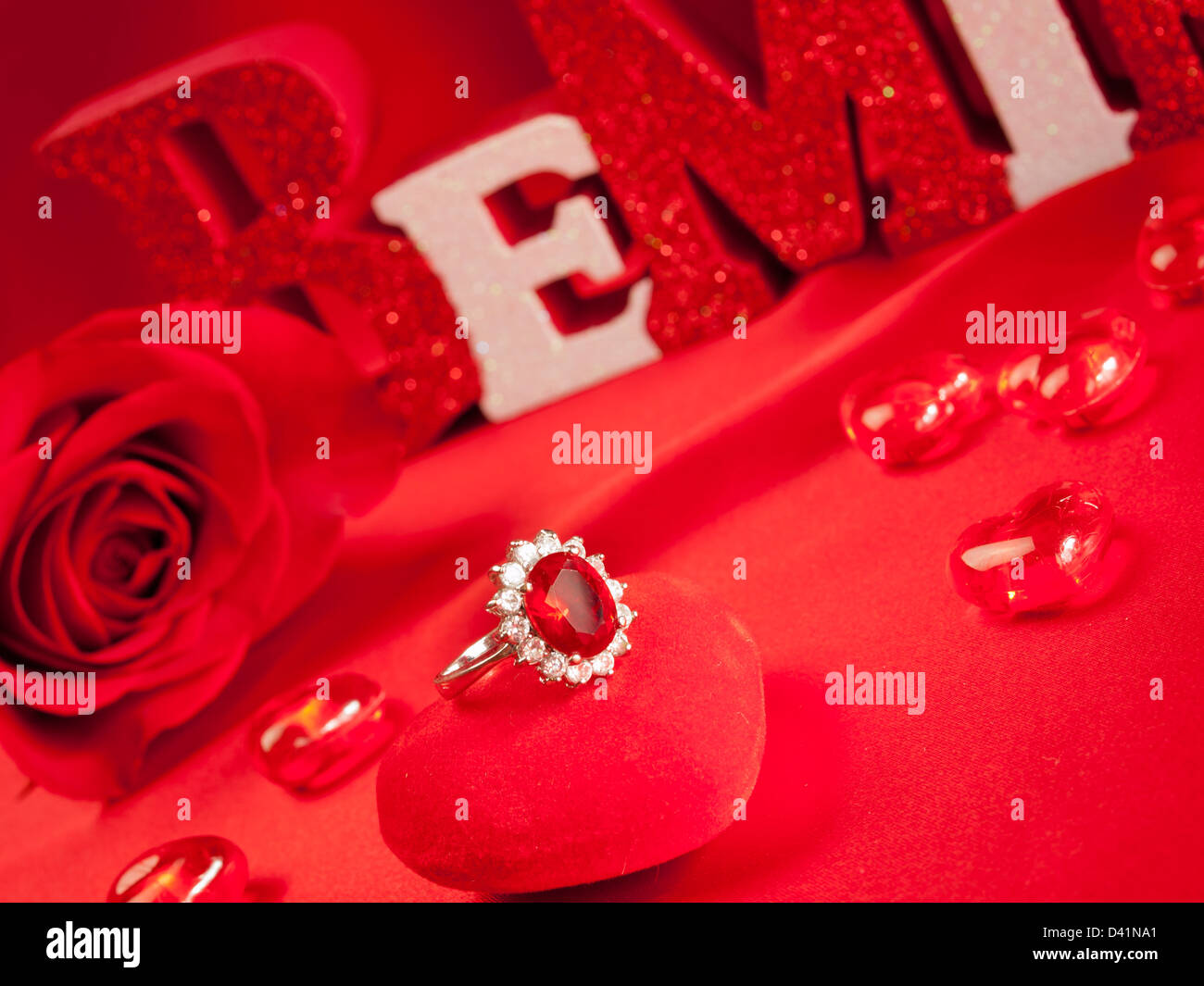 Valentine's day decorations Stock Photo Alamy