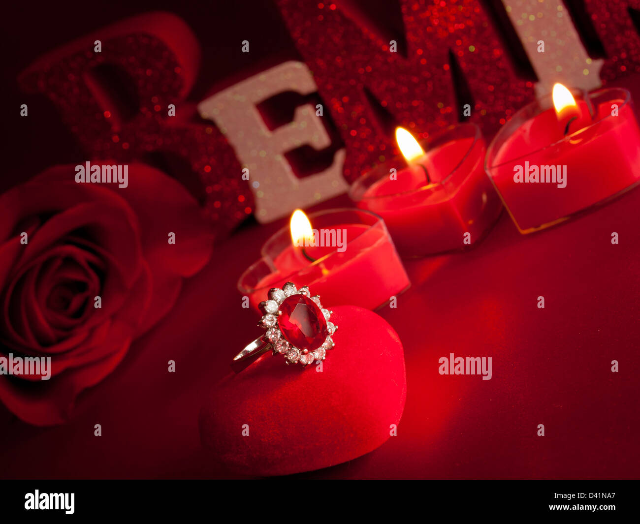 Valentine's day decorations Stock Photo Alamy
