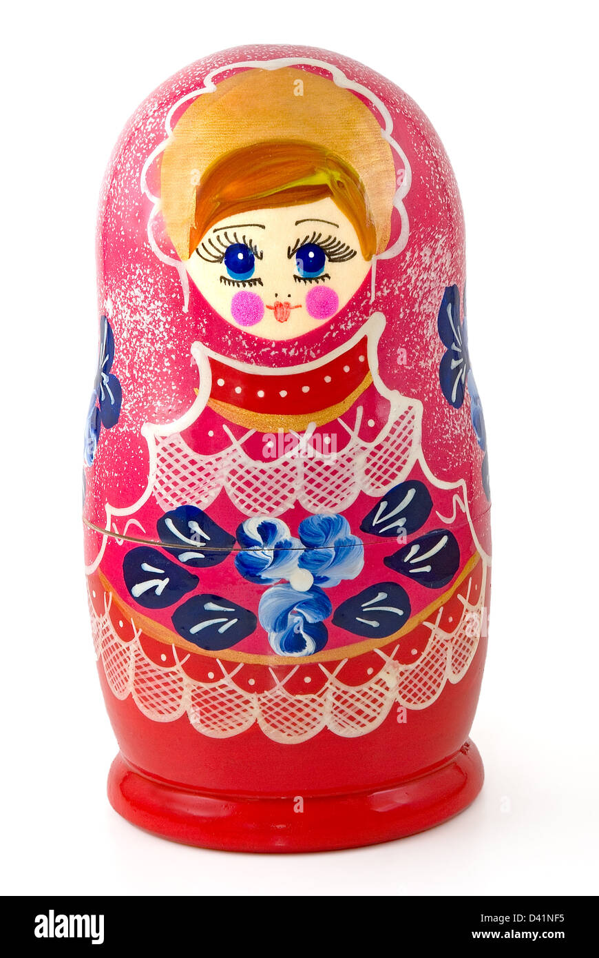 Russian nested doll are photographed on white Stock Photo