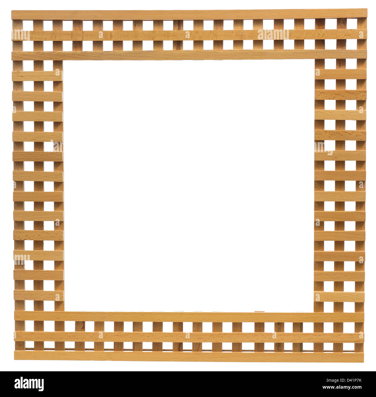 wooden lattice frame isolated Stock Photo