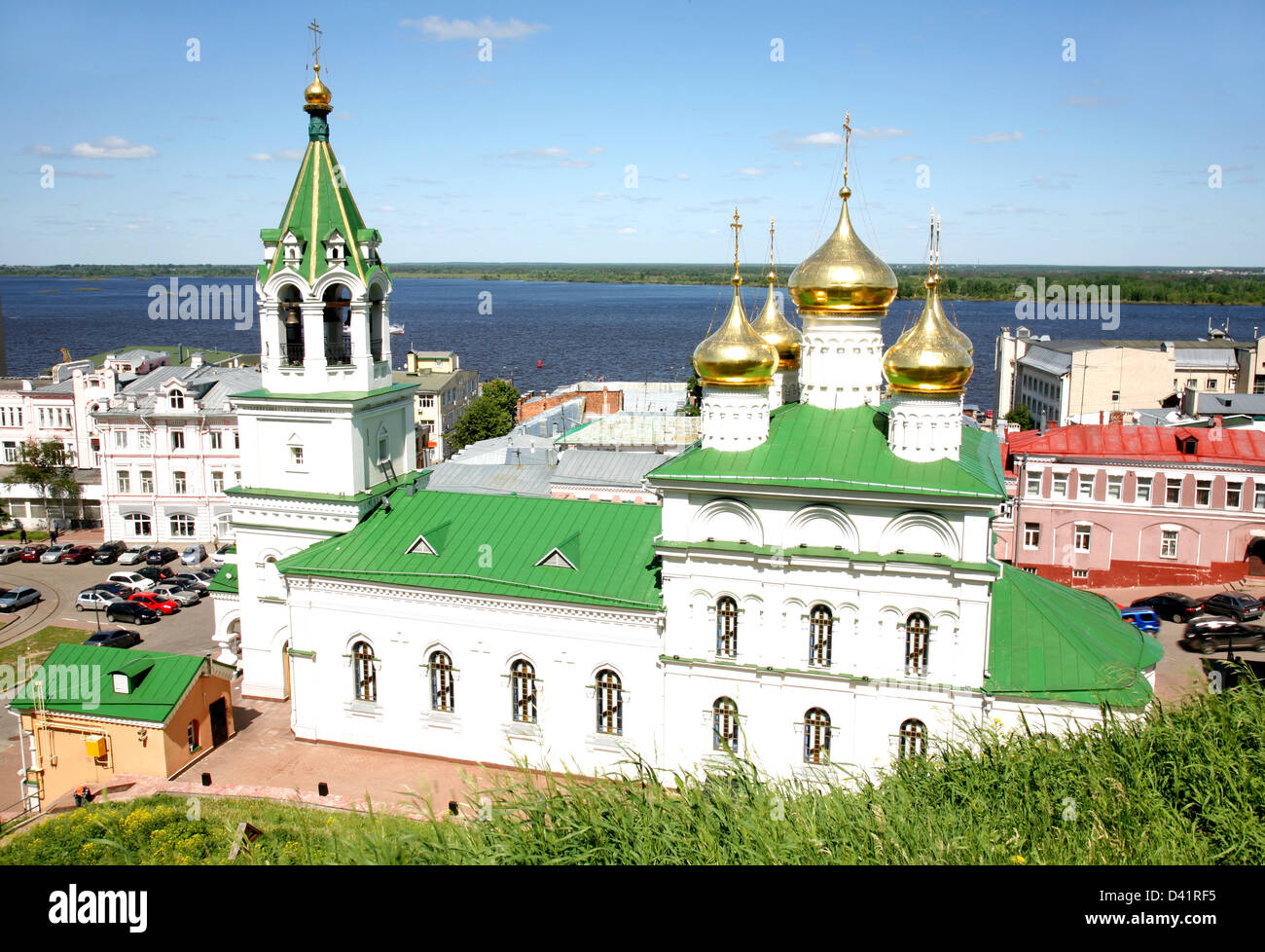 Spring view Church of the Nativity of John the Precursor Nizhny Novgorod Russia Stock Photo