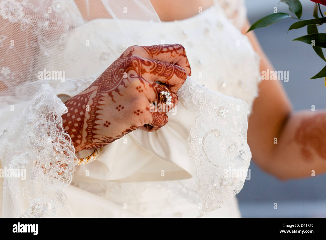 Henna Design, body art, bride, hands Stock Photo