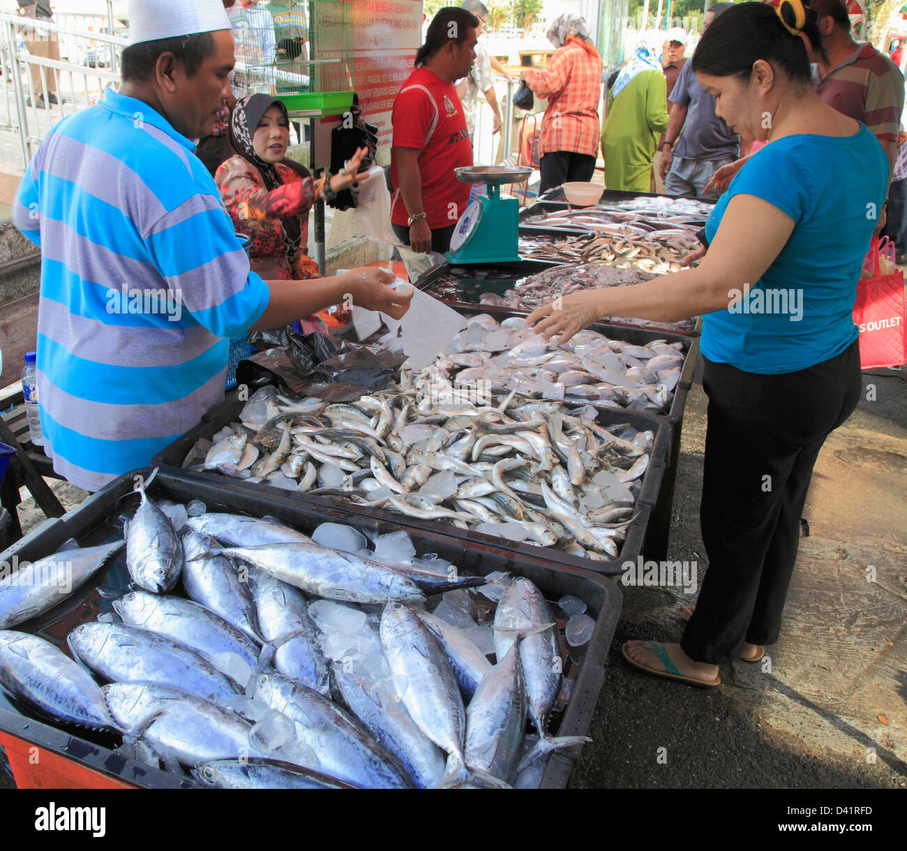 Brunei, Bandar Seri Begawan, Tamu Kianggeh, market, Stock Photo