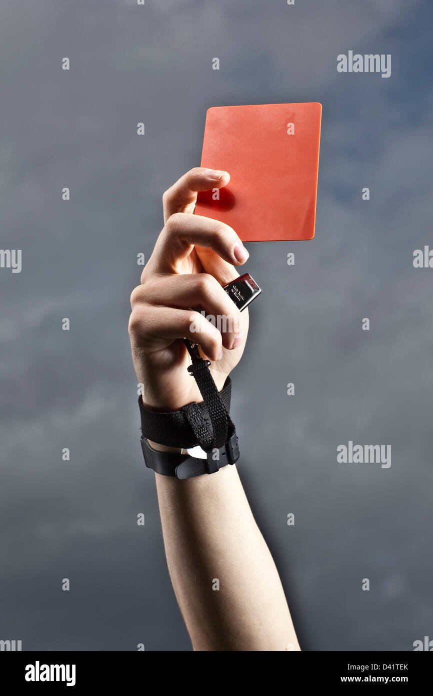 Football referee card hand hires stock photography and images Alamy