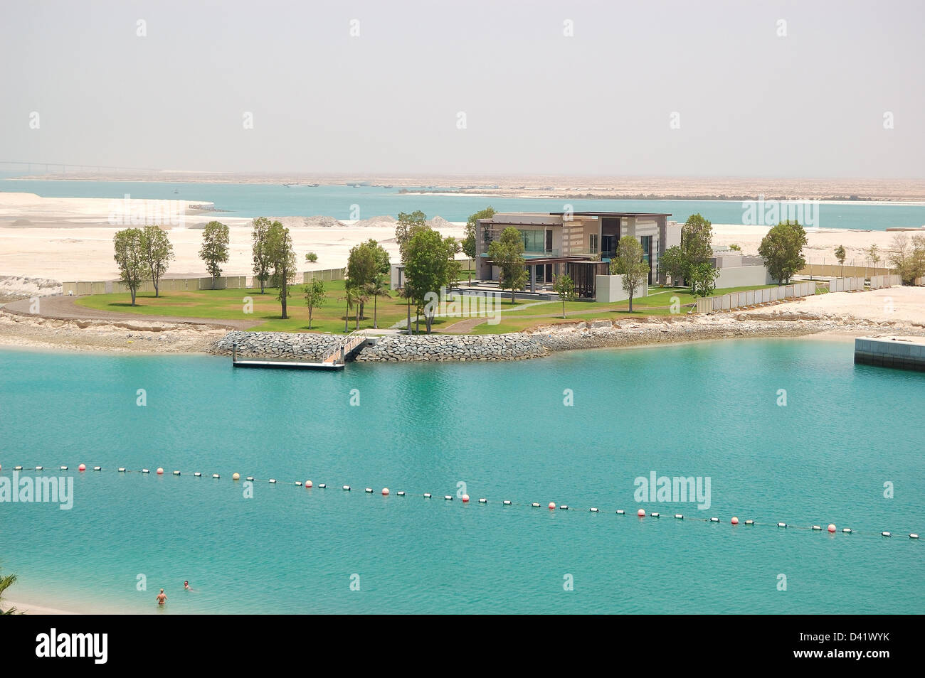 The beach of the luxury hotel and luxury villa, Abu Dhabi, UAE Stock Photo