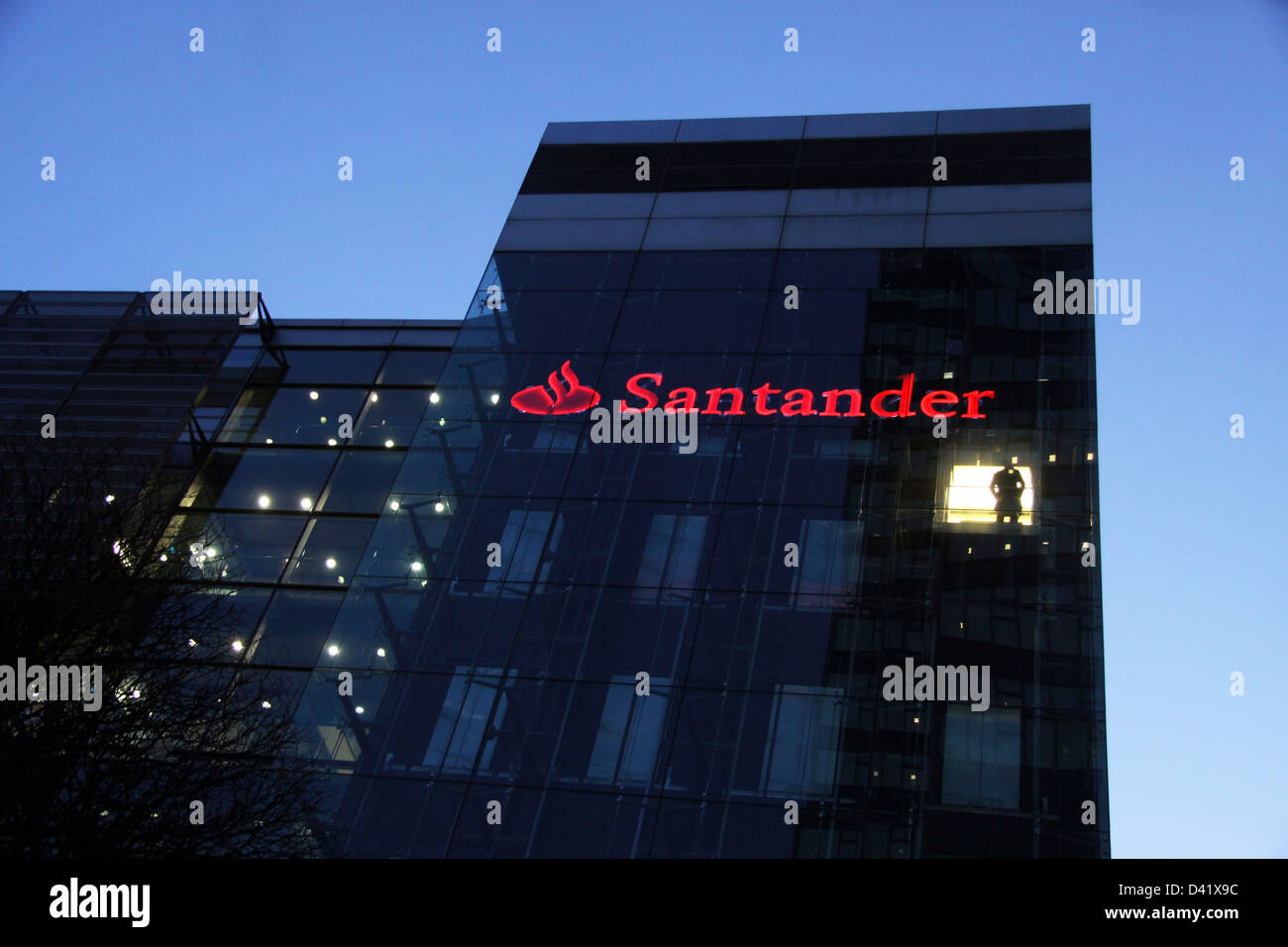 The Santander bank head office in Euston, London Stock Photo