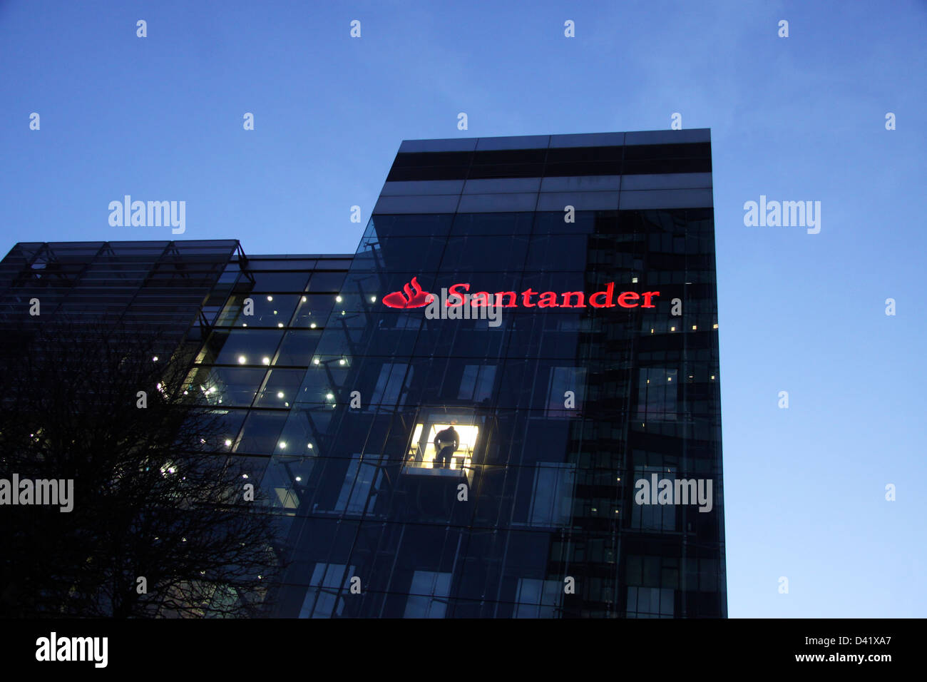 The Santander bank head office in Euston, London Stock Photo