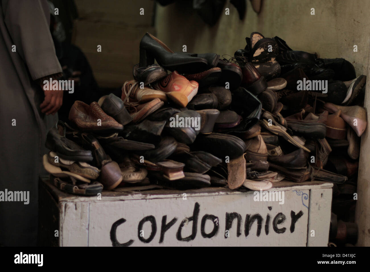 Cordonnier Shoe Maker in Marrakesh Stock Photo