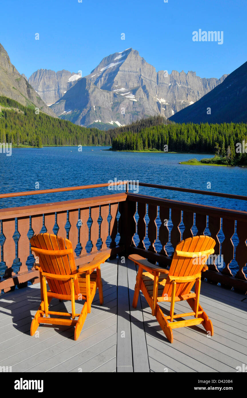 Many Glacier Hotel Glacier National Park Montana MT US Stock Photo