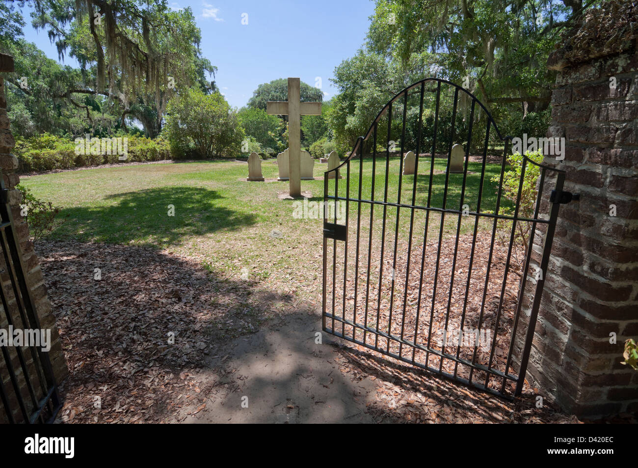 Mepkin Abbey is a community of Roman Catholic Trappist-Cistercian monks located on the Cooper River just north of Charleston SC. Stock Photo