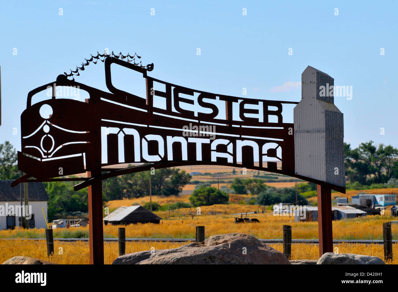 Chester Montana US Route 2 Stock Photo Alamy