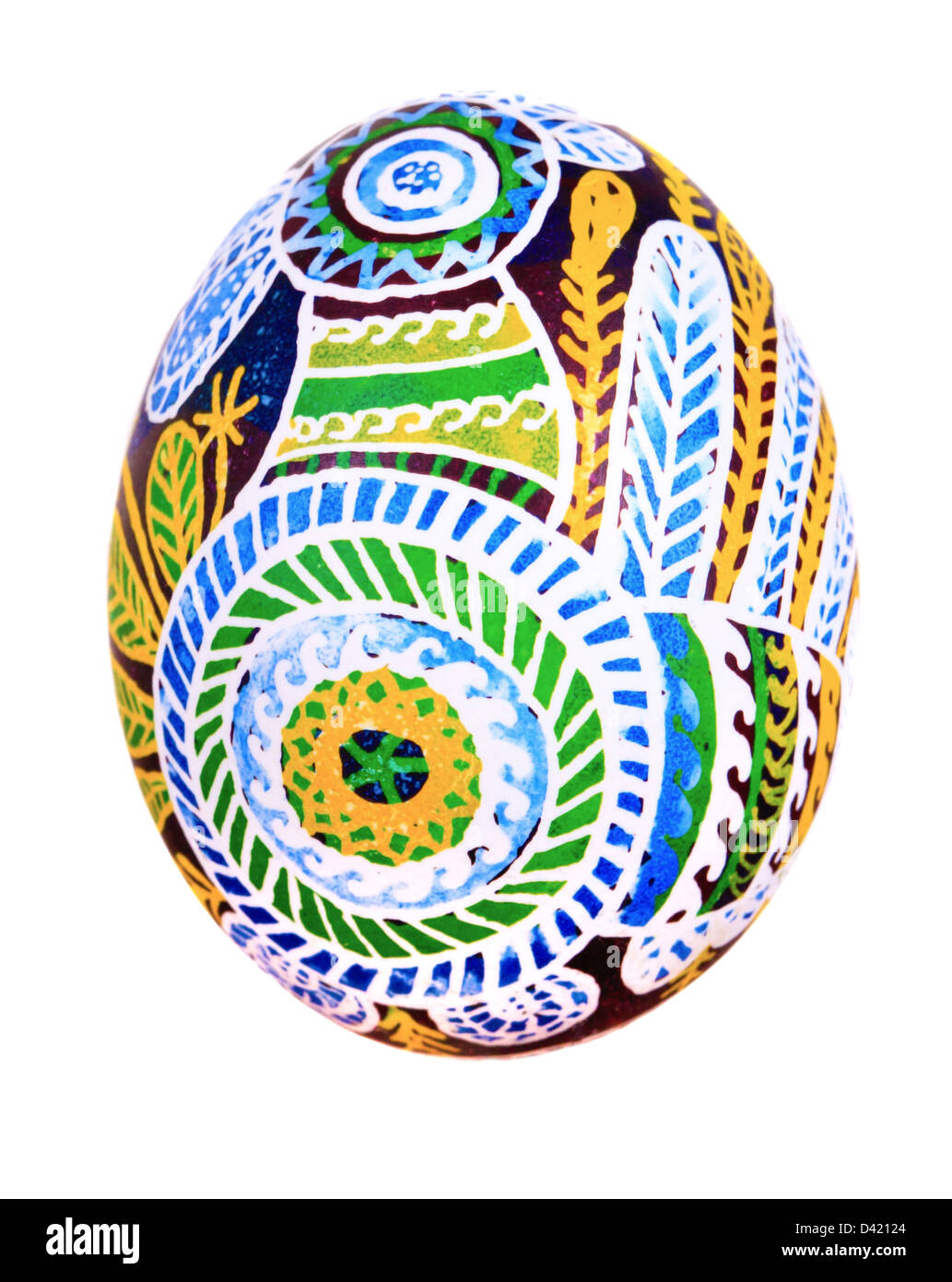 Easter egg painted in folk style Stock Photo