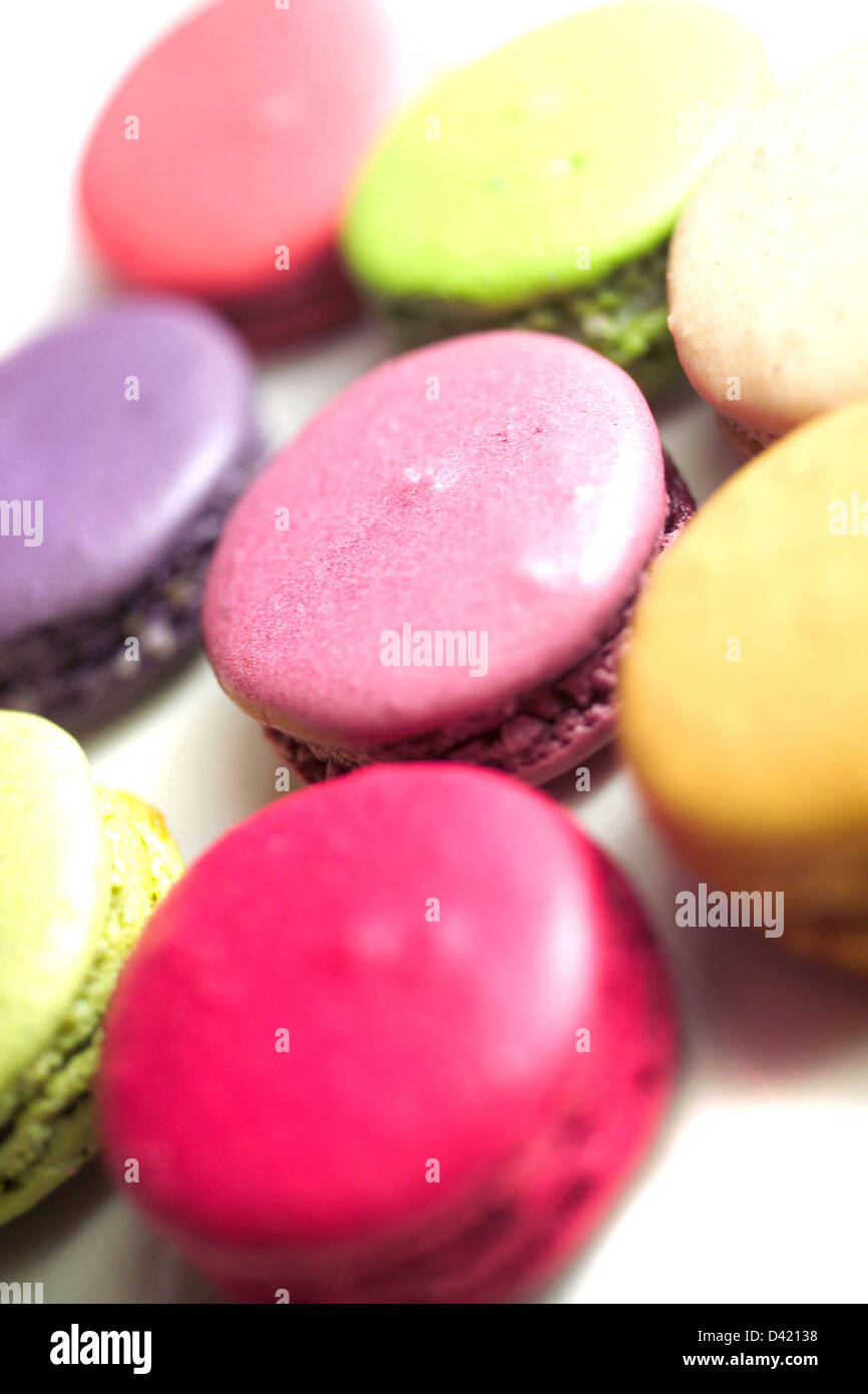 Pastel coloured macarons Stock Photo - Alamy