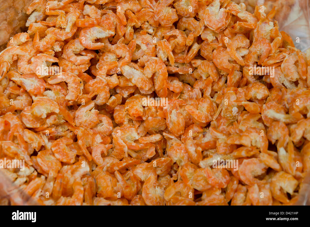 Small dried shrimp in market of Thailand Stock Photo