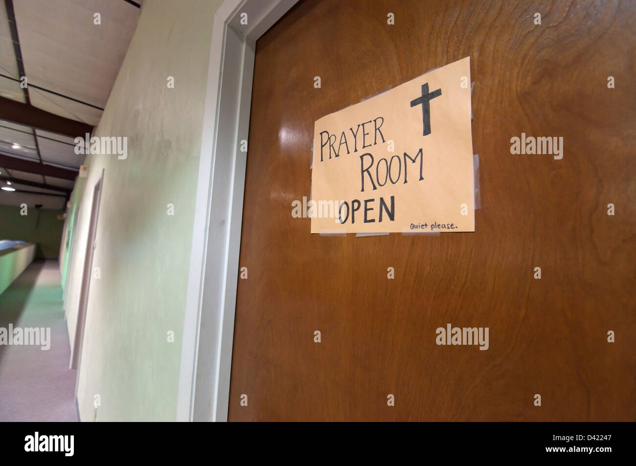 Prayer room in a Baptist Church. Stock Photo