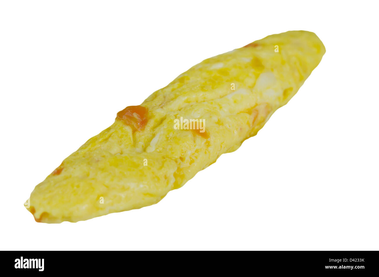 French Omelet with Herbs on white background Stock Photo
