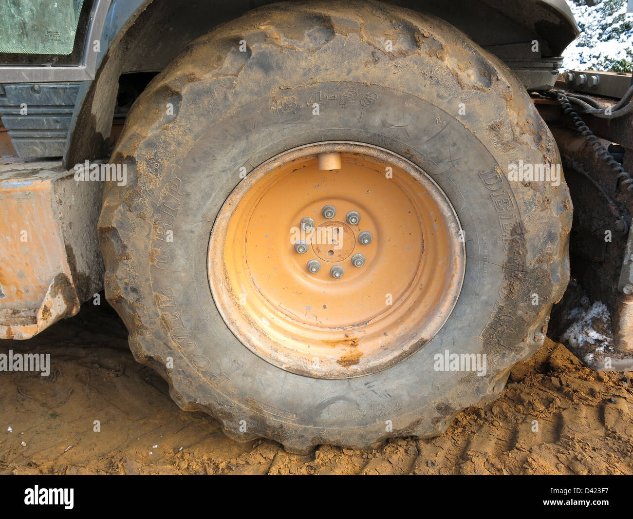 Digger Tyre Stock Photo