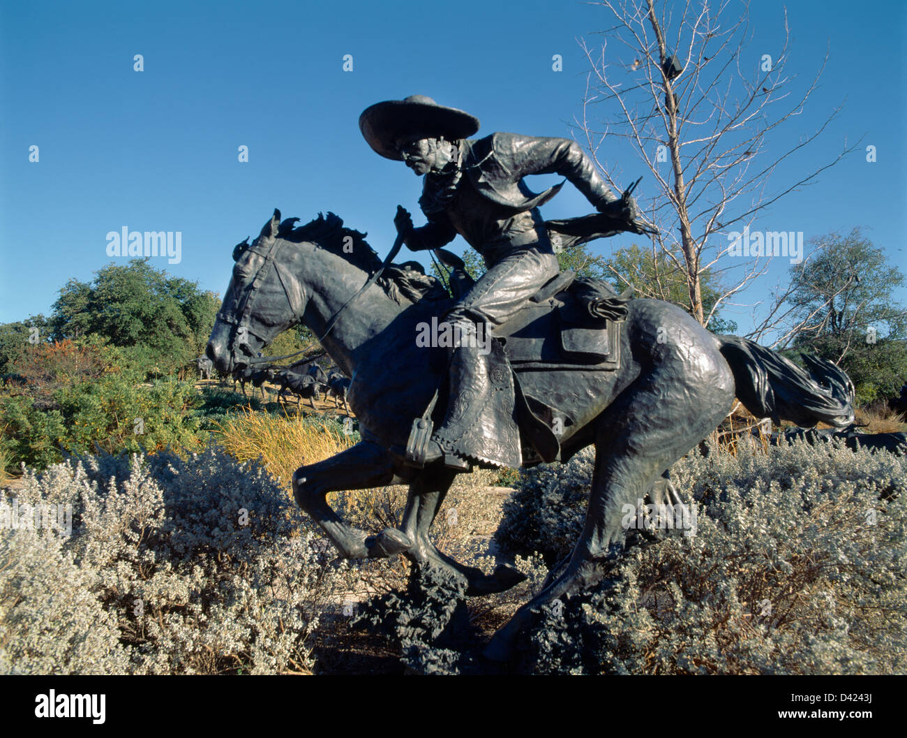 Dallas Texas Usa Cowboy On Horse Statue Stock Photo Alamy