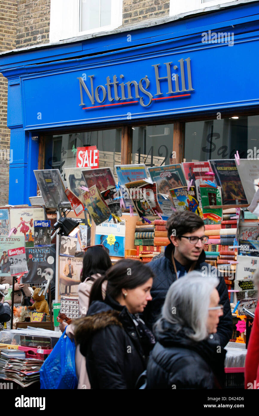 Portobello Market, in Notting Hill district, largest antiques market in