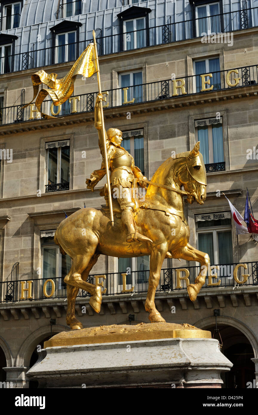 Joan of Arc gilded equestrian sculpture, Paris, France Stock Photo Alamy