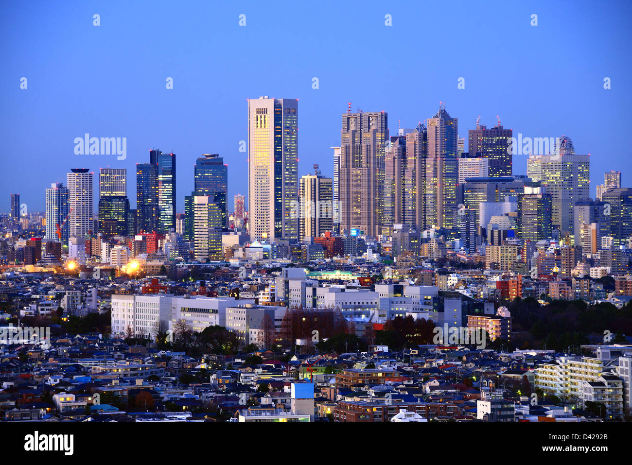Skyline Of Nishi Shinjuku The Skyscraper District Of Tokyo Japan Stock Photo Alamy
