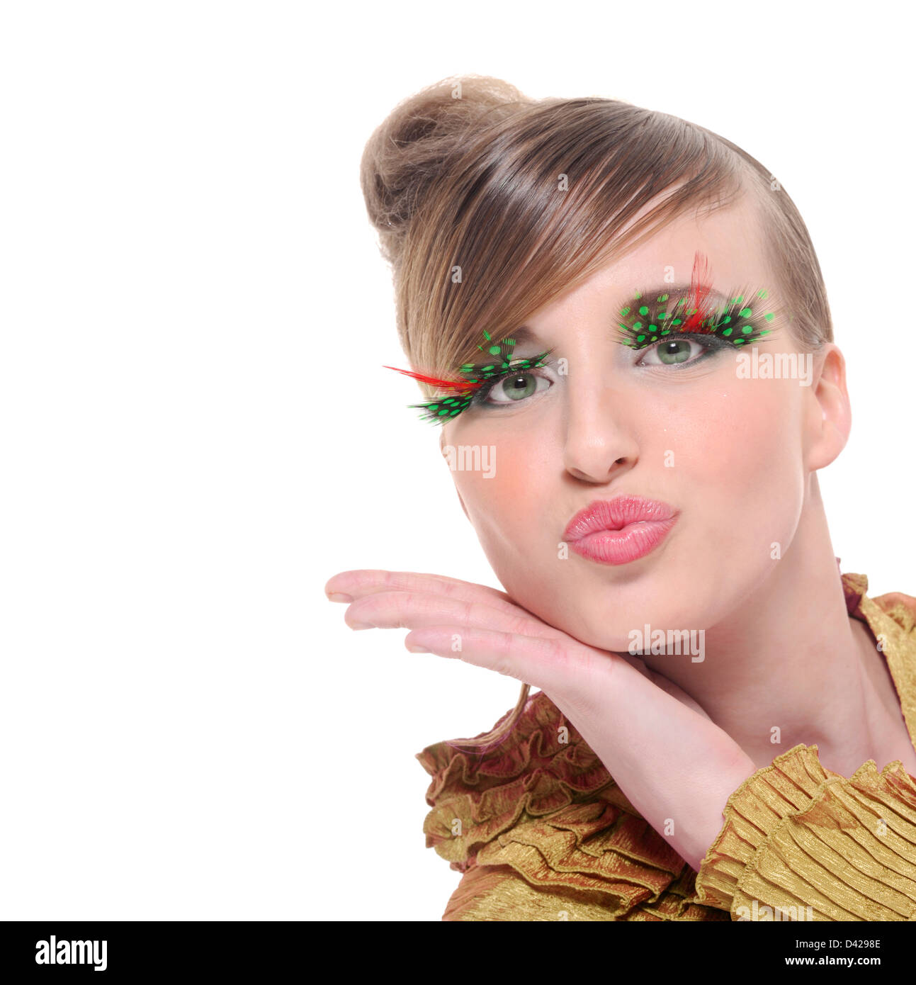 Young woman with fake eyelashes Stock Photo