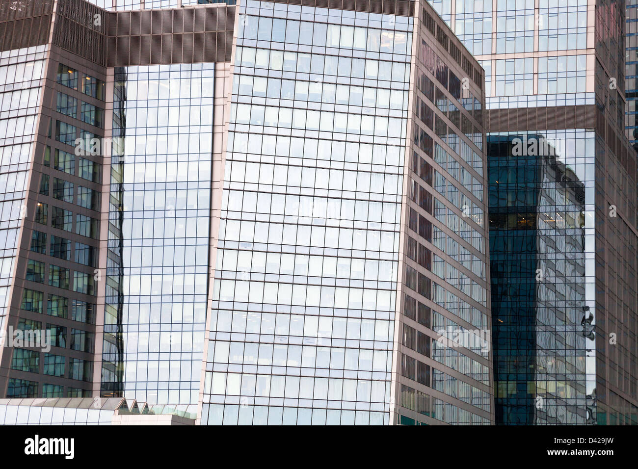 glass building towers of business center in Moscow city Stock Photo
