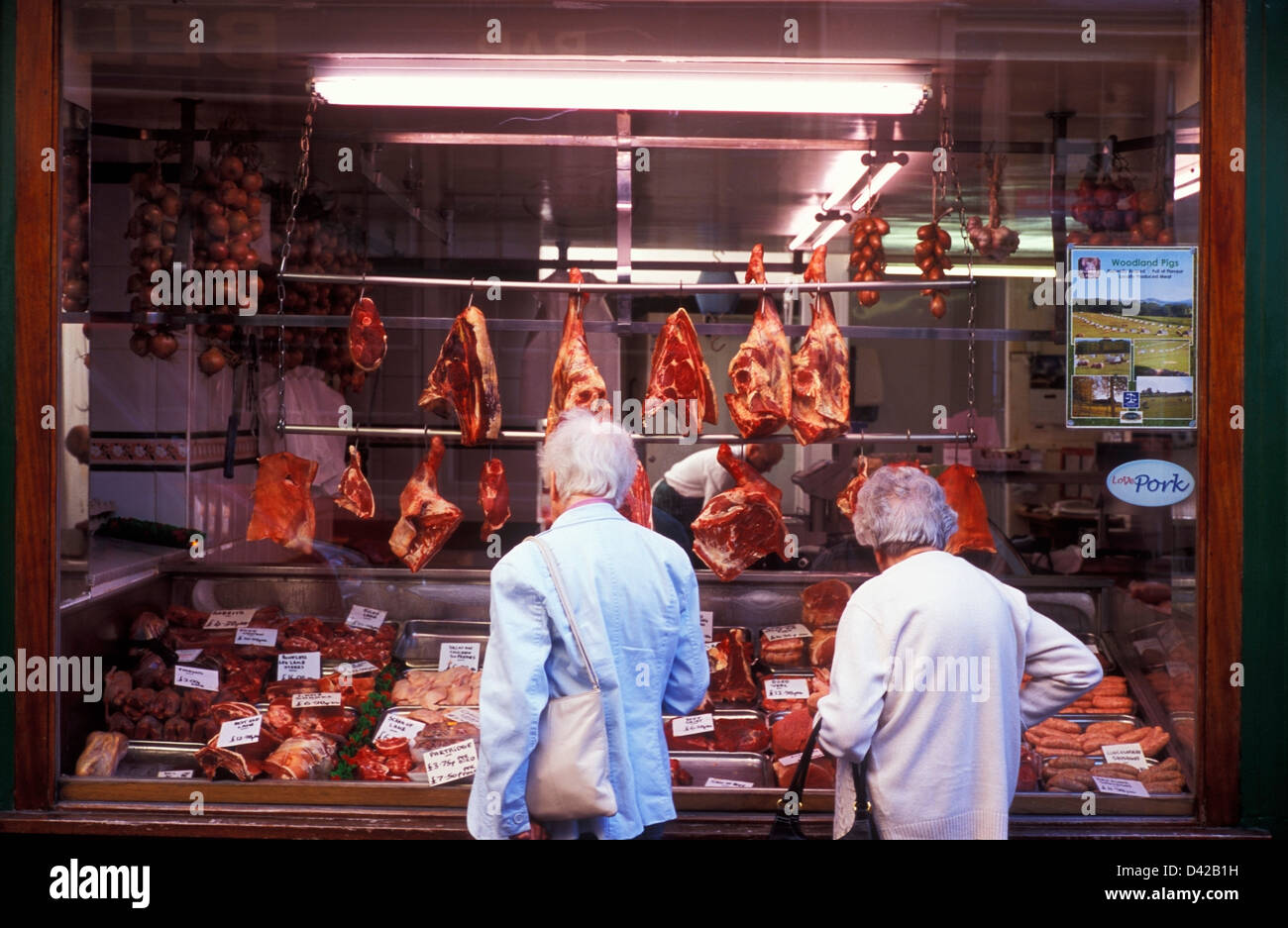 Traditional butcher shop in Bath Somerset UK Stock Photo