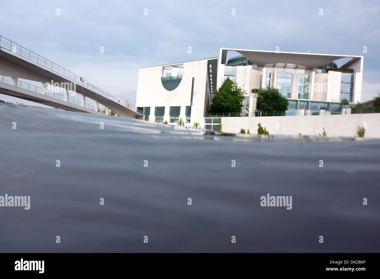 Berlin, Germany, waves of Spree before the Federal Chancellery Stock Photo