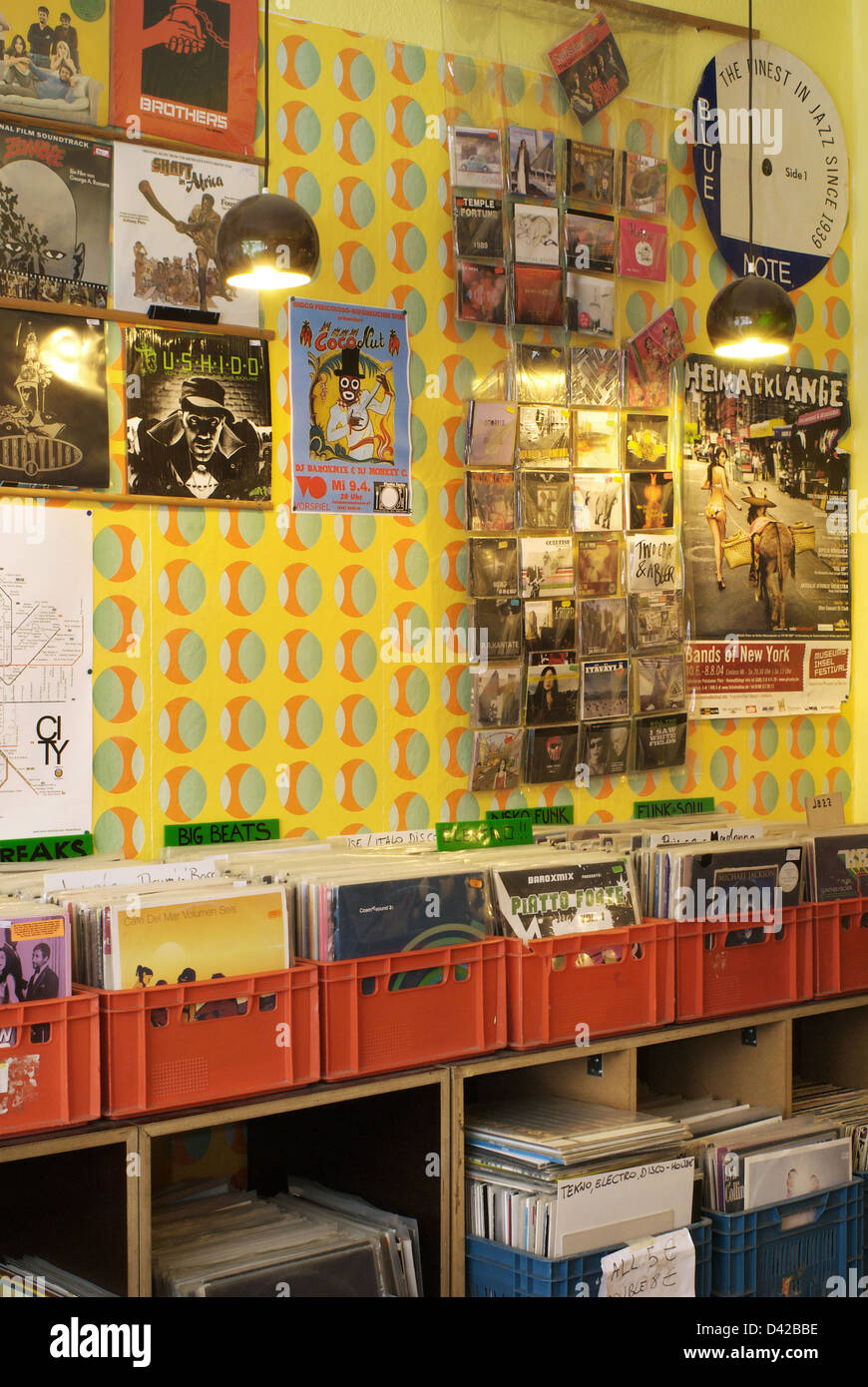 Berlin, Germany, an alternative record store in Kreuzberg Stock ...