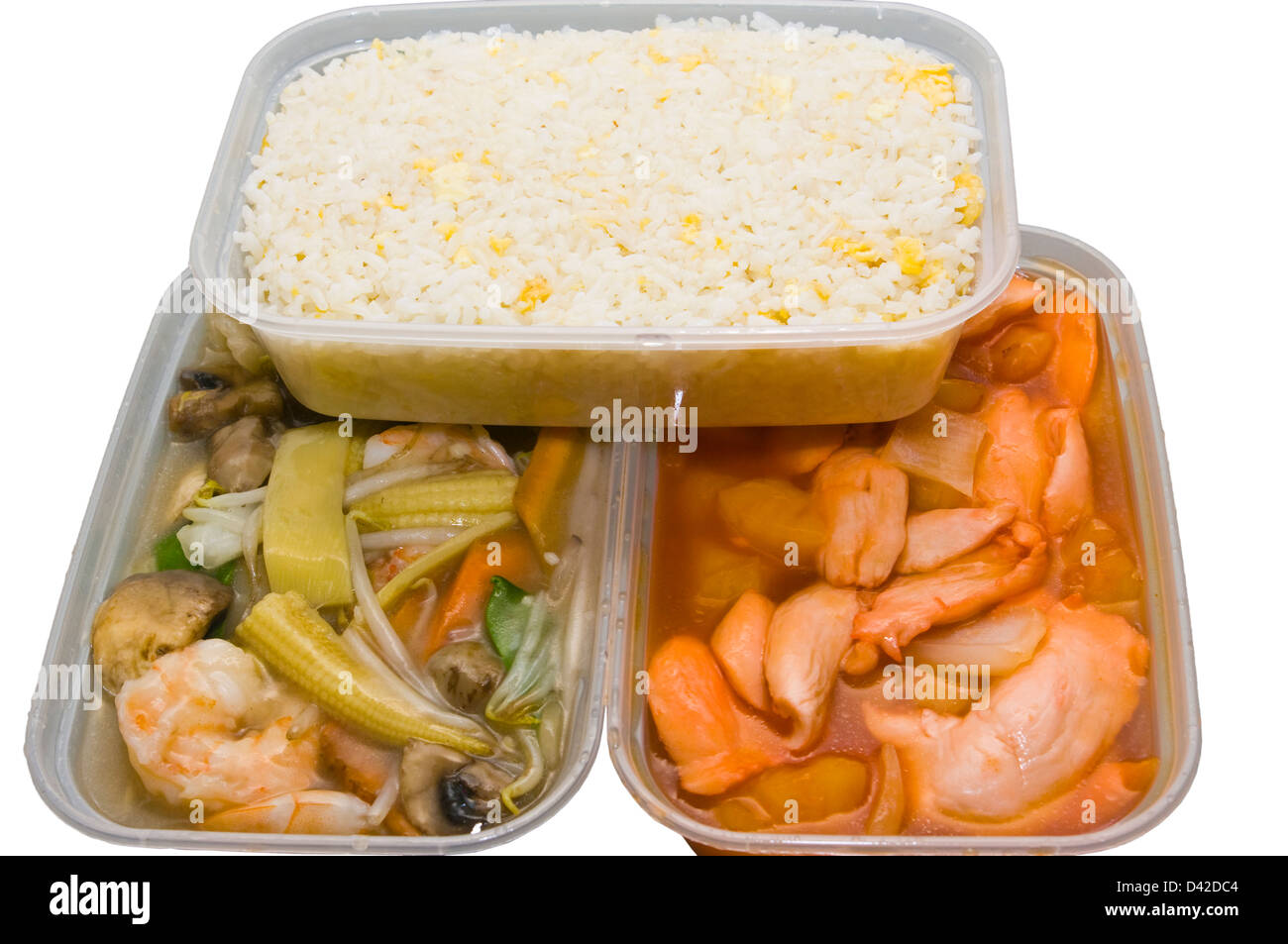 Chinese Take Away Food In Plastic Containers Stock Photo Alamy
