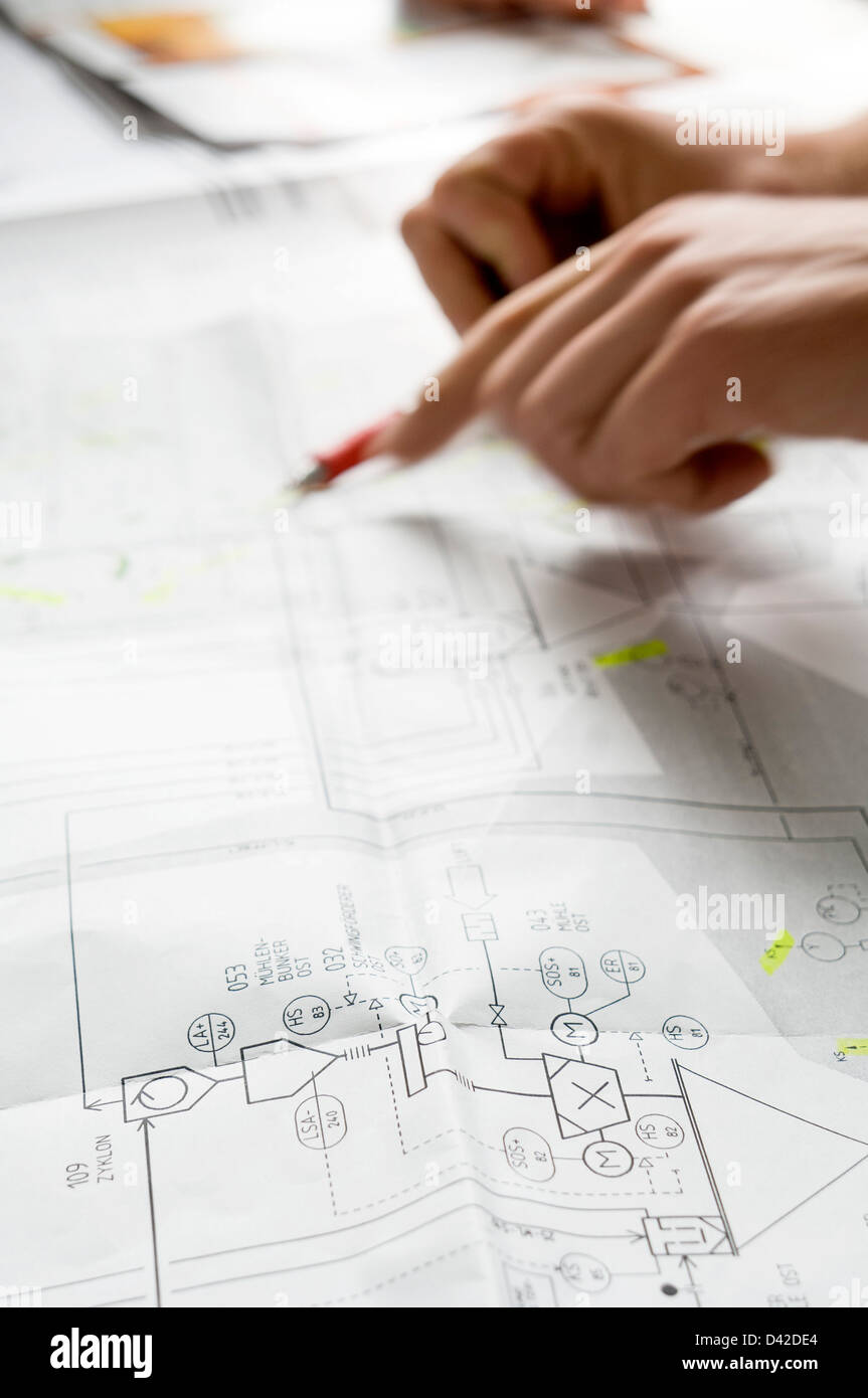 Industrial systems planning Stock Photo