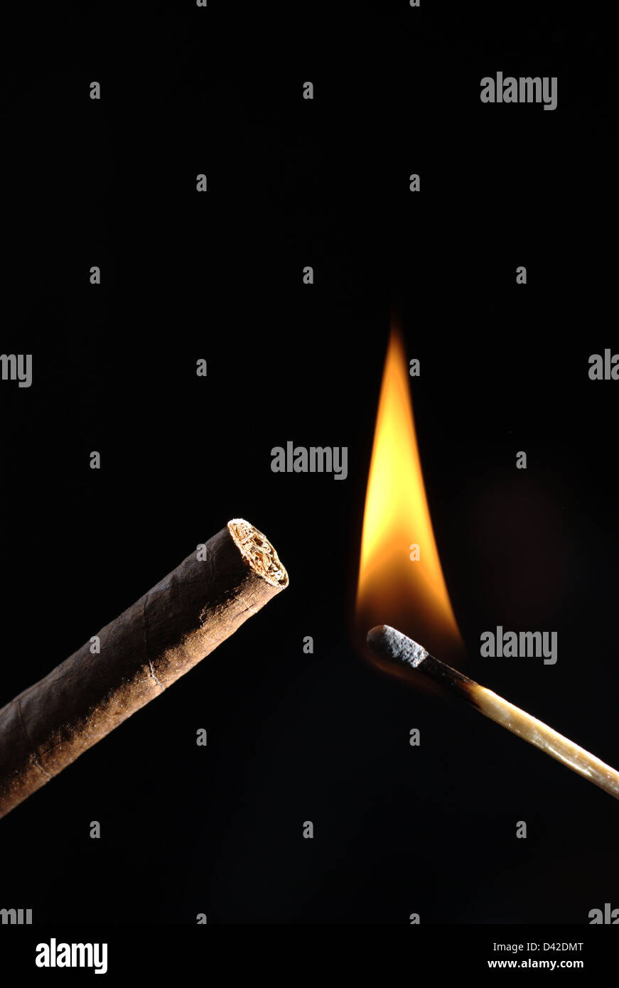 Muenster, Germany, cigar with a match Stock Photo