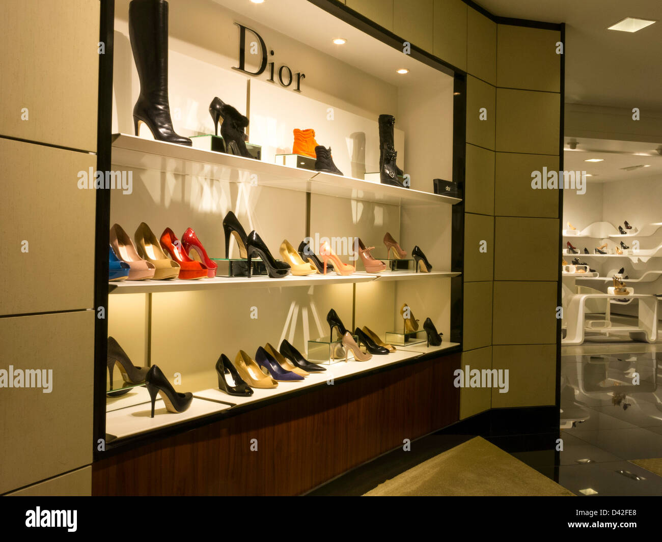 Dior Designer Shoes, Bloomingdale's Department Store Interior, NYC ...